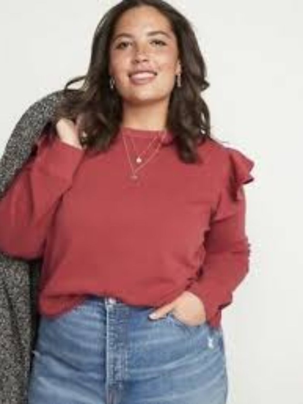 Old NAvy Ruffle Trim Sweatshirt